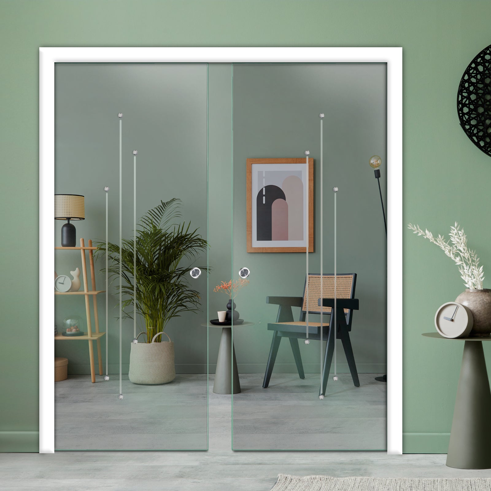 Puertas de Vidrio Templado Tipo Pocket Doble PTP2-3898